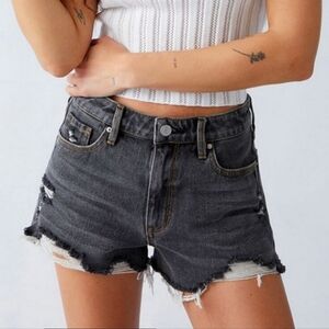 PACSUN High Rise Festival Black Jean Shorts Sz 4 NWT